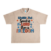 French Oak where the spirit of the lord is there is freedom Urban Heavy Tee - MaliasSmallBusiness
