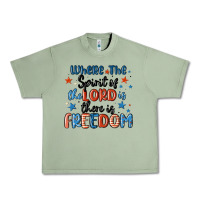 Oil Green where the spirit of the lord is there is freedom Urban Heavy Tee - MaliasSmallBusiness