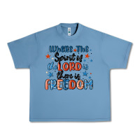 Pebble Blue where the spirit of the lord is there is freedom Urban Heavy Tee - MaliasSmallBusiness