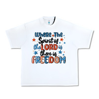 White where the spirit of the lord is there is freedom Urban Heavy Tee - MaliasSmallBusiness