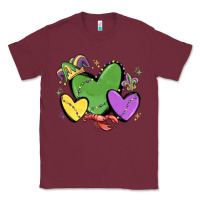 Burgundy mardi gras hearts Classic Tee - MaliasSmallBusiness