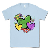 Dusty Blue mardi gras hearts Classic Tee - MaliasSmallBusiness