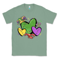 Sage mardi gras hearts Classic Tee - MaliasSmallBusiness