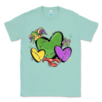 Seafoam mardi gras hearts Classic Tee - MaliasSmallBusiness