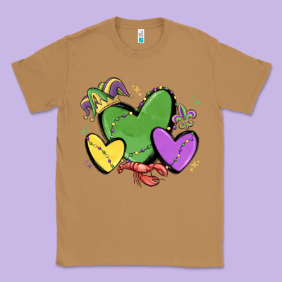 Mardi Gras Hearts Classic Tee Designed By Maliassmallbusiness
