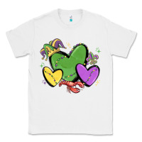 White mardi gras hearts Classic Tee - MaliasSmallBusiness