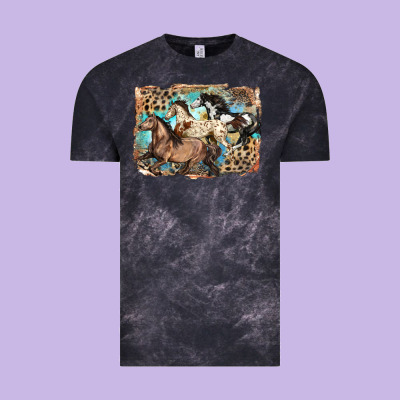 3 Western Horses Running Free Vintage Tee Designed By Lillyallendesigns