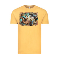 Vintage Mustard 3 western horses running free Vintage Tee - LillyAllenDesigns