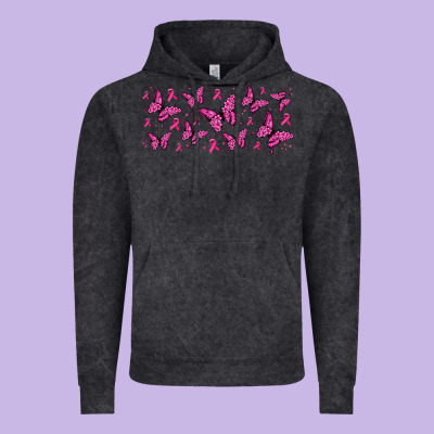 Breast Cancer Butterflies Vintage Hoodie Designed By Jasminsmagicworld