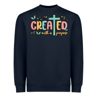 Navy created with a purpose Heavyweight Sweatshirt - MaliasSmallBusiness