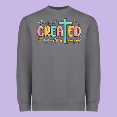 Created With A Purpose Heavyweight Sweatshirt Designed By Maliassmallbusiness