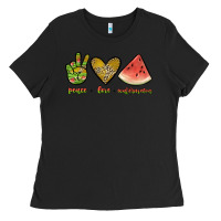 Black peace love watermelon Ladies Tee - JahusDesignShop