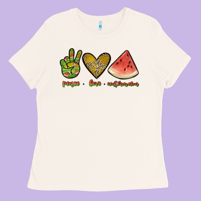 Peace Love Watermelon Ladies Tee Designed By Jahusdesignshop