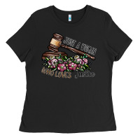 Black just a woman who loves justice Ladies Tee - SublimationCraftShop