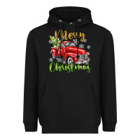 Black Merry Christmas truck Heavyweight Hoodie - texasbilliewilder