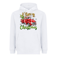 White Merry Christmas truck Heavyweight Hoodie - texasbilliewilder