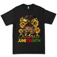 Black celebrate juneteenth black woman bun Premium Tee - HRA Design Shop