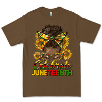 Cacao celebrate juneteenth black woman bun Premium Tee - HRA Design Shop