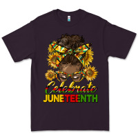 Plum celebrate juneteenth black woman bun Premium Tee - HRA Design Shop