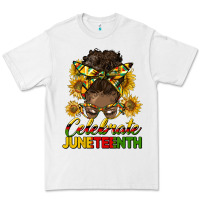 White celebrate juneteenth black woman bun Premium Tee - HRA Design Shop