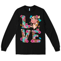 Black love little cute cow Long Sleeve Tee - NancyCooperArtShop