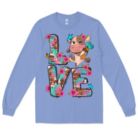 Colony Blue love little cute cow Long Sleeve Tee - NancyCooperArtShop