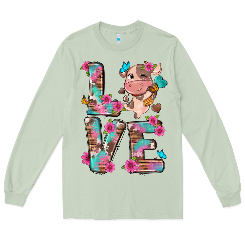 Love Little Cute Cow Long Sleeve Tee by NancyCooperArtShop | Teevron