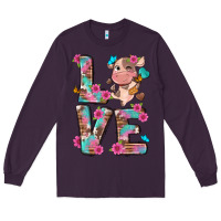 Plum love little cute cow Long Sleeve Tee - NancyCooperArtShop