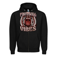 Black football vibes smiley face Zipper Hoodie - BarkalooDesign
