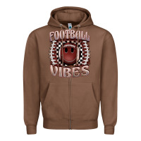 Chestnut football vibes smiley face Zipper Hoodie - BarkalooDesign
