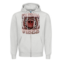 Dove Grey football vibes smiley face Zipper Hoodie - BarkalooDesign