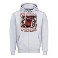 Heather Grey football vibes smiley face Zipper Hoodie - BarkalooDesign