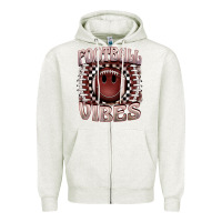 Oatmeal Heather football vibes smiley face Zipper Hoodie - BarkalooDesign