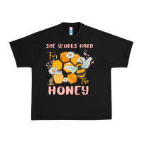 Black she works hard for the honey Urban Heavy Tee - MaliasSmallBusiness