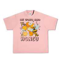 Salmon she works hard for the honey Urban Heavy Tee - MaliasSmallBusiness