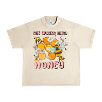 Sandshell she works hard for the honey Urban Heavy Tee - MaliasSmallBusiness