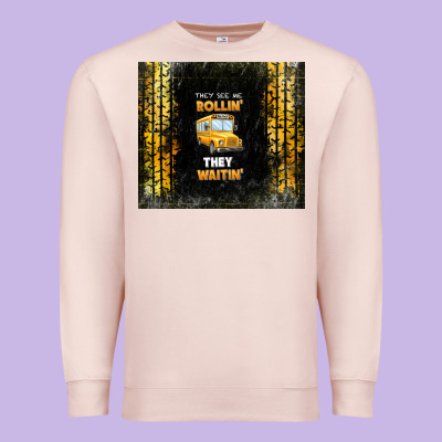 They See Me Rollin' They Waitin' School Bus Premium Sweatshirt Designed By Tumblerdesignbyshophia