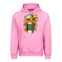 Fuchsia Pink Mama Needs Coffee Cup Urban Hoodie - FaDigitalArtStudio