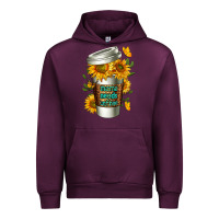Mauve Wine Mama Needs Coffee Cup Urban Hoodie - FaDigitalArtStudio