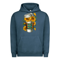 Pigment Midnight Navy Mama Needs Coffee Cup Urban Hoodie - FaDigitalArtStudio