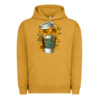 Pigment Peanut Butter Mama Needs Coffee Cup Urban Hoodie - FaDigitalArtStudio