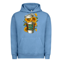 Pigment Pebble Blue Mama Needs Coffee Cup Urban Hoodie - FaDigitalArtStudio