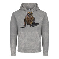 Cloud Rock Sea Lion Illustrations Vintage Hoodie - LillyAllenDesigns