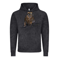 Vintage Black Sea Lion Illustrations Vintage Hoodie - LillyAllenDesigns