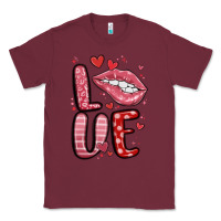 Burgundy western love lips Classic Tee - MaliasSmallBusiness
