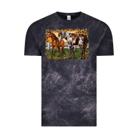 Cloud Black 2 horses at the ranch Vintage Tee - LillyAllenDesigns