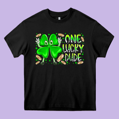 One Lucky Dude Heavy Core Tee Designed By Racoondesign