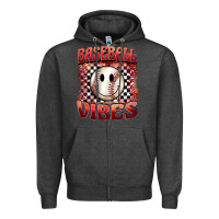 Charcoal Heather baseball vibes smiley face Zipper Hoodie - BarkalooDesign