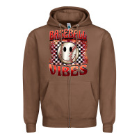 Chestnut baseball vibes smiley face Zipper Hoodie - BarkalooDesign