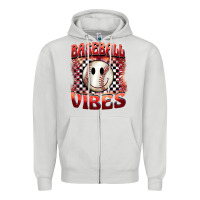 Dove Grey baseball vibes smiley face Zipper Hoodie - BarkalooDesign